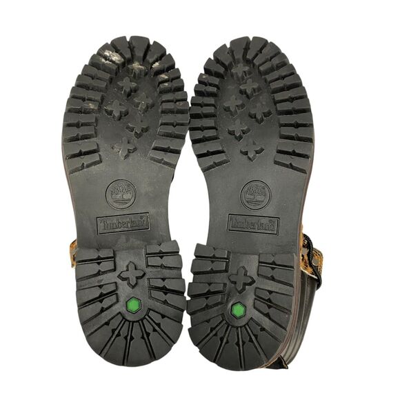 Timberland Mid Hiker Boots Womens 6.5 Brown Animal Print Comfort Lace Up A2GCR - Picture 2 of 16